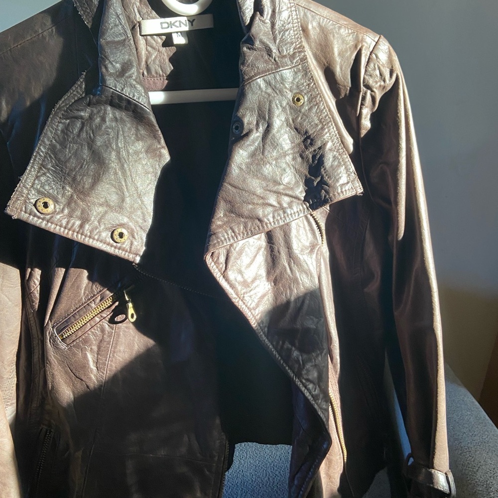 REAL LEATHER jacket DKNY